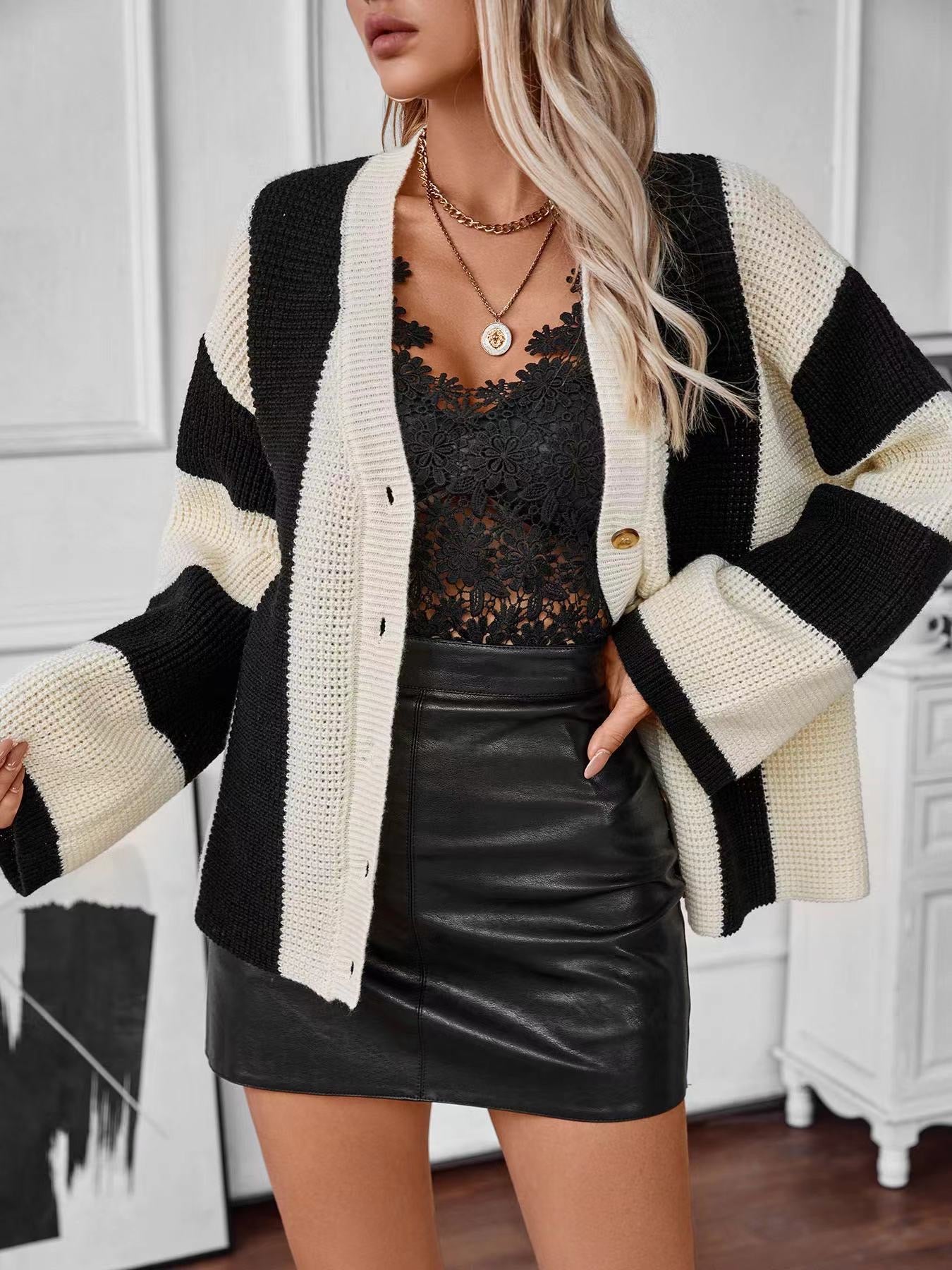Stripes Button Down Cardigans