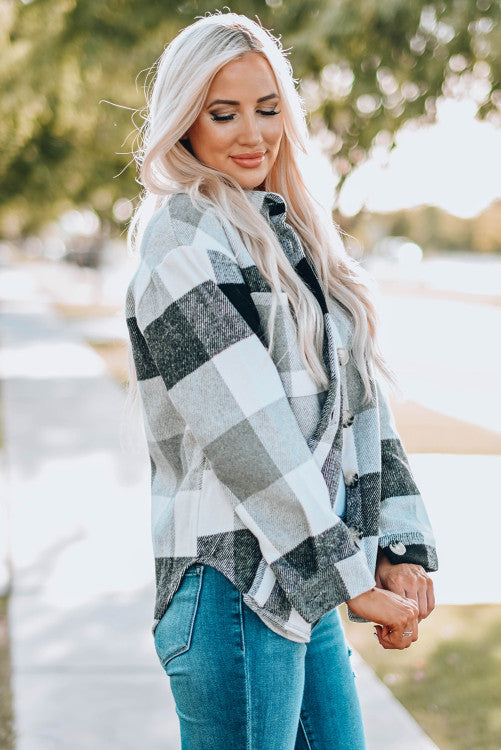 Plaid Button Down Shackets Three Colors
