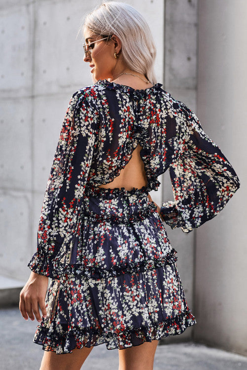 Open Back ruffle Dress