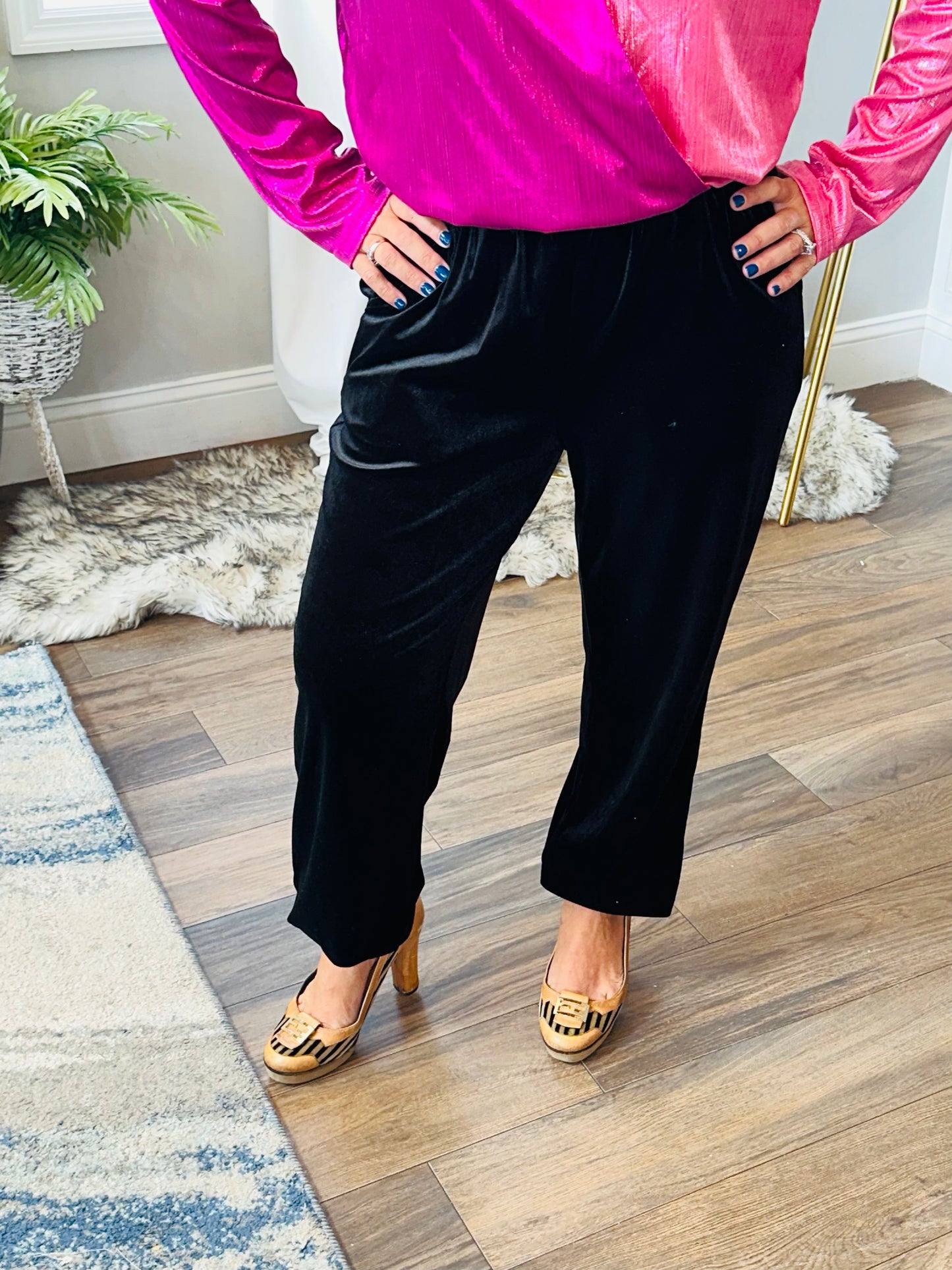Velvet jogger pants