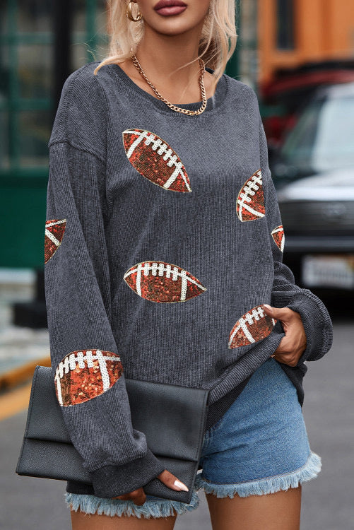 Grey Corded Sweatshirt