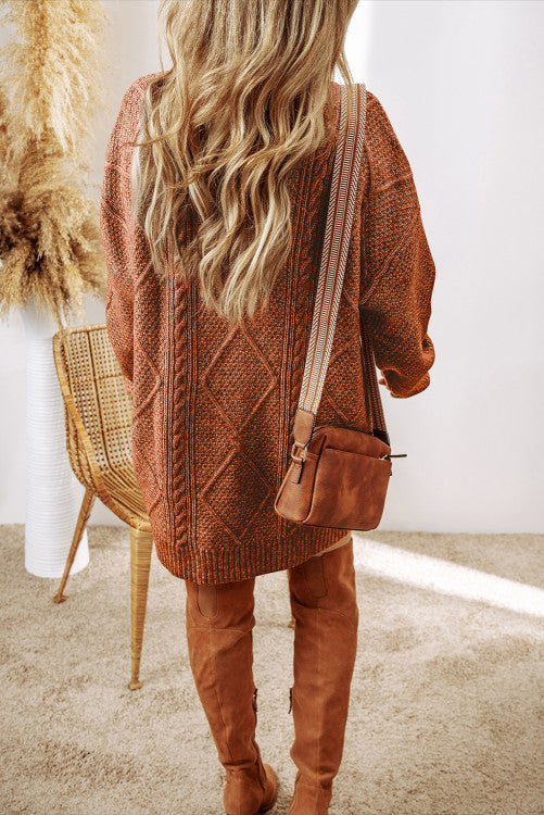 Cable Knit Sweat Dress