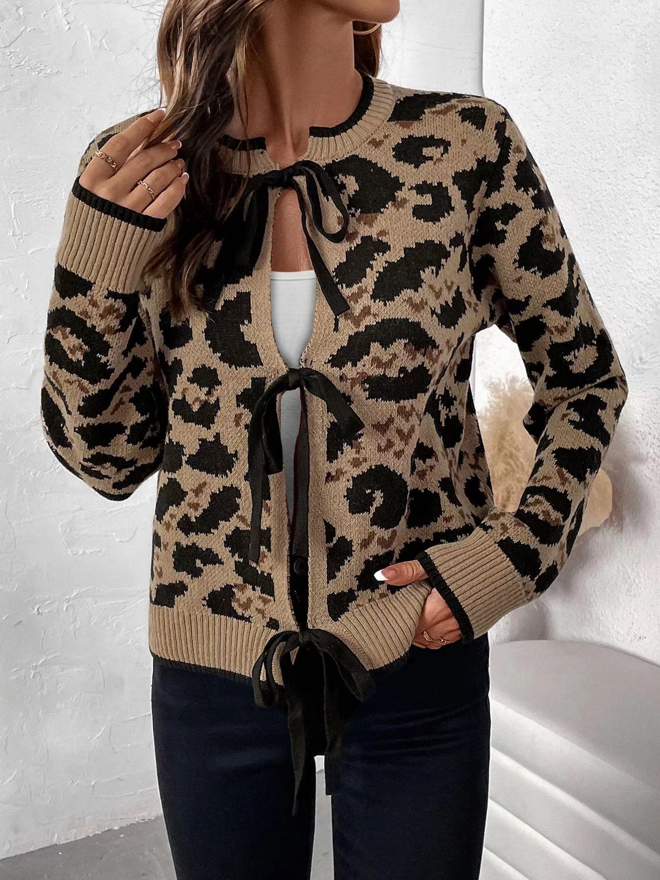 Leopard tie sweater