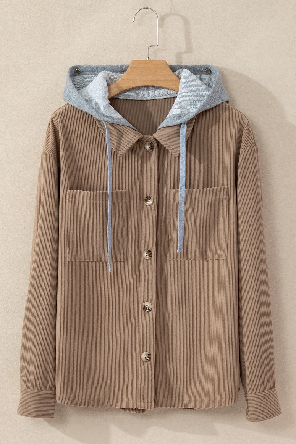 Hooded Corduroy Shacket