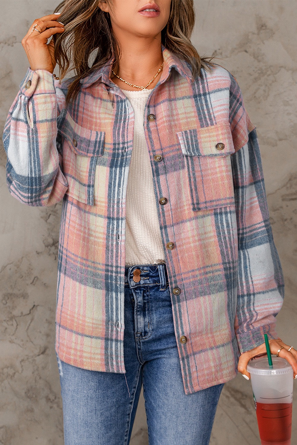 Plaid Picket Shacket