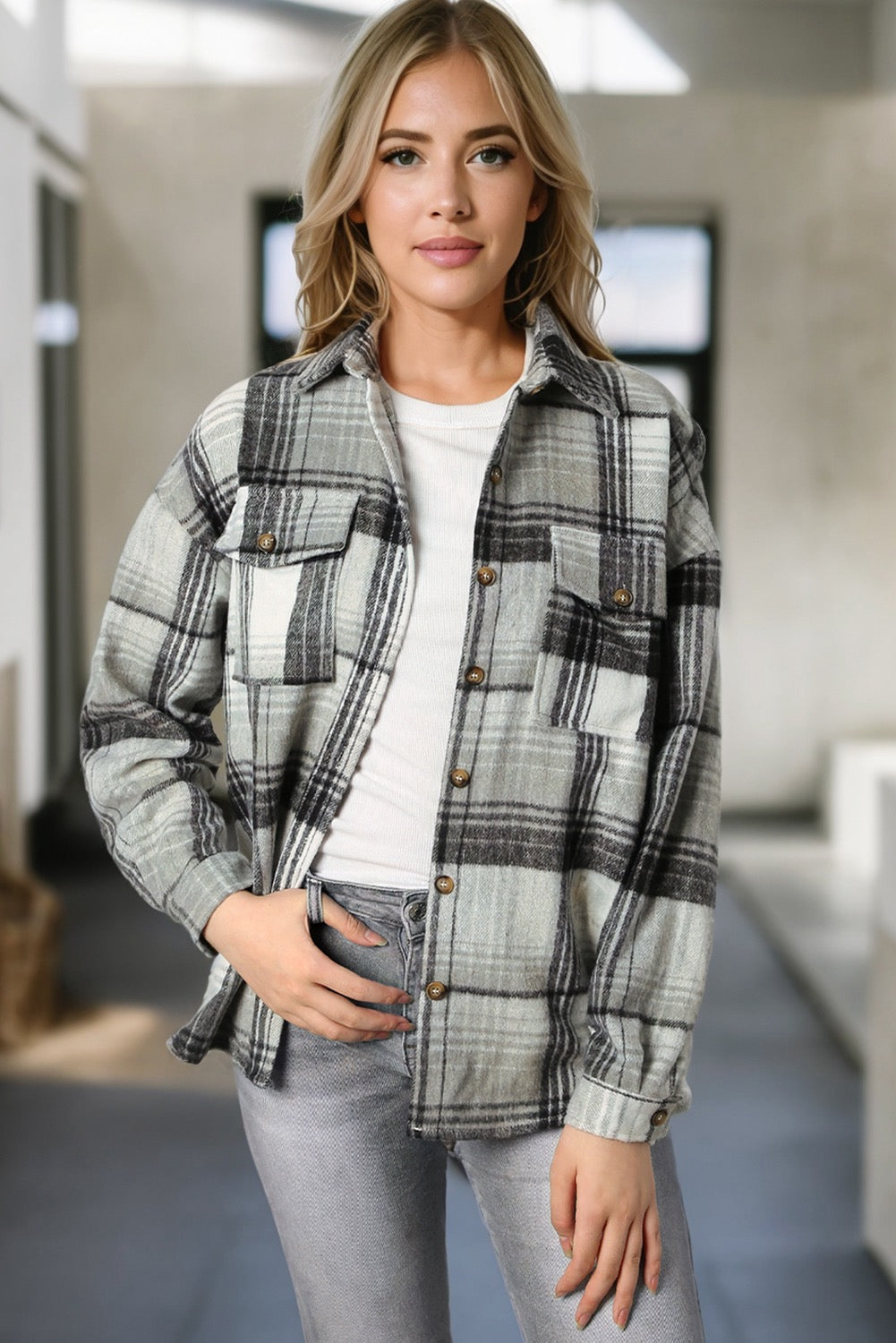 Plaid Picket Shacket