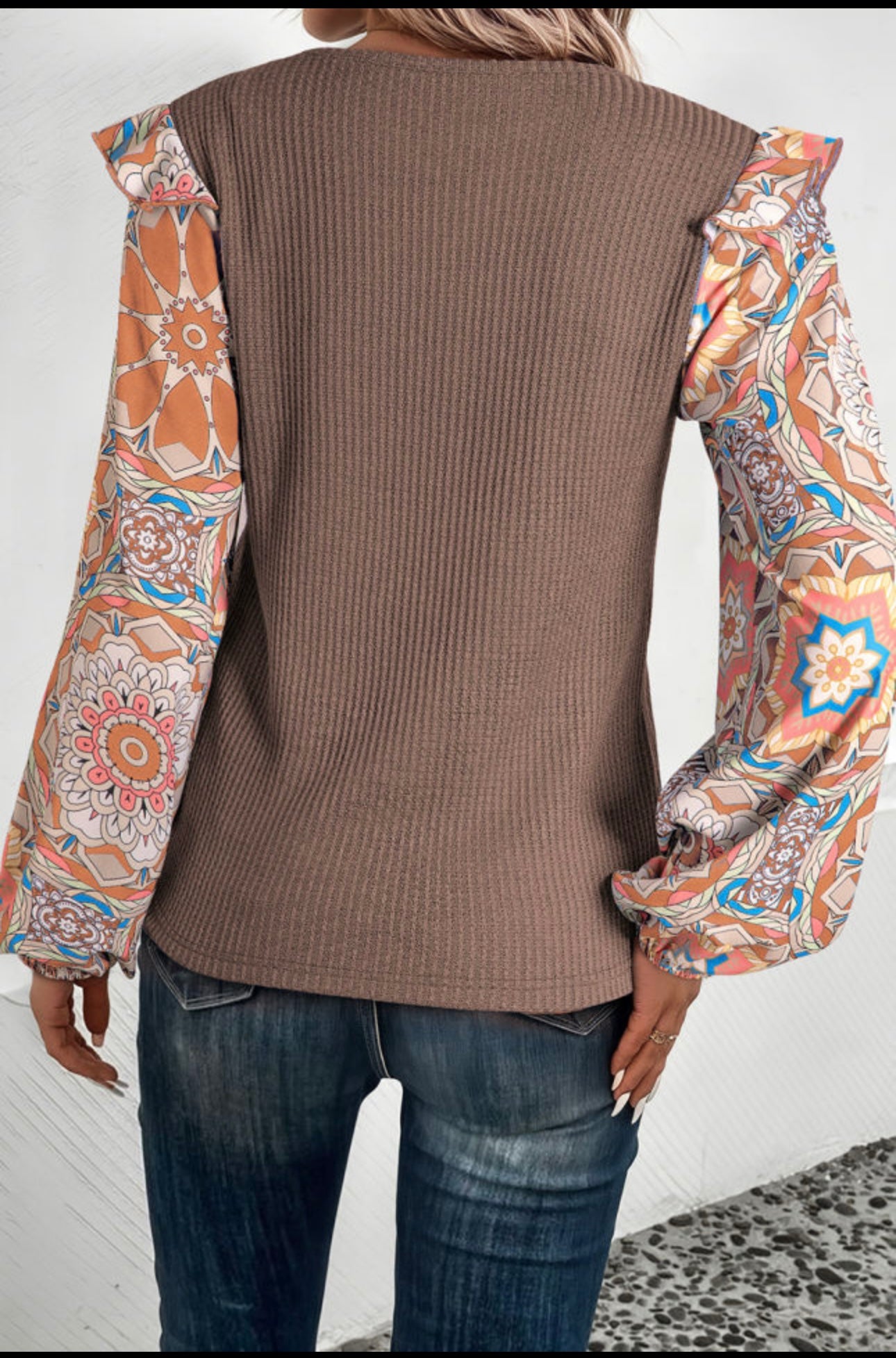 Ribbed Floral Top