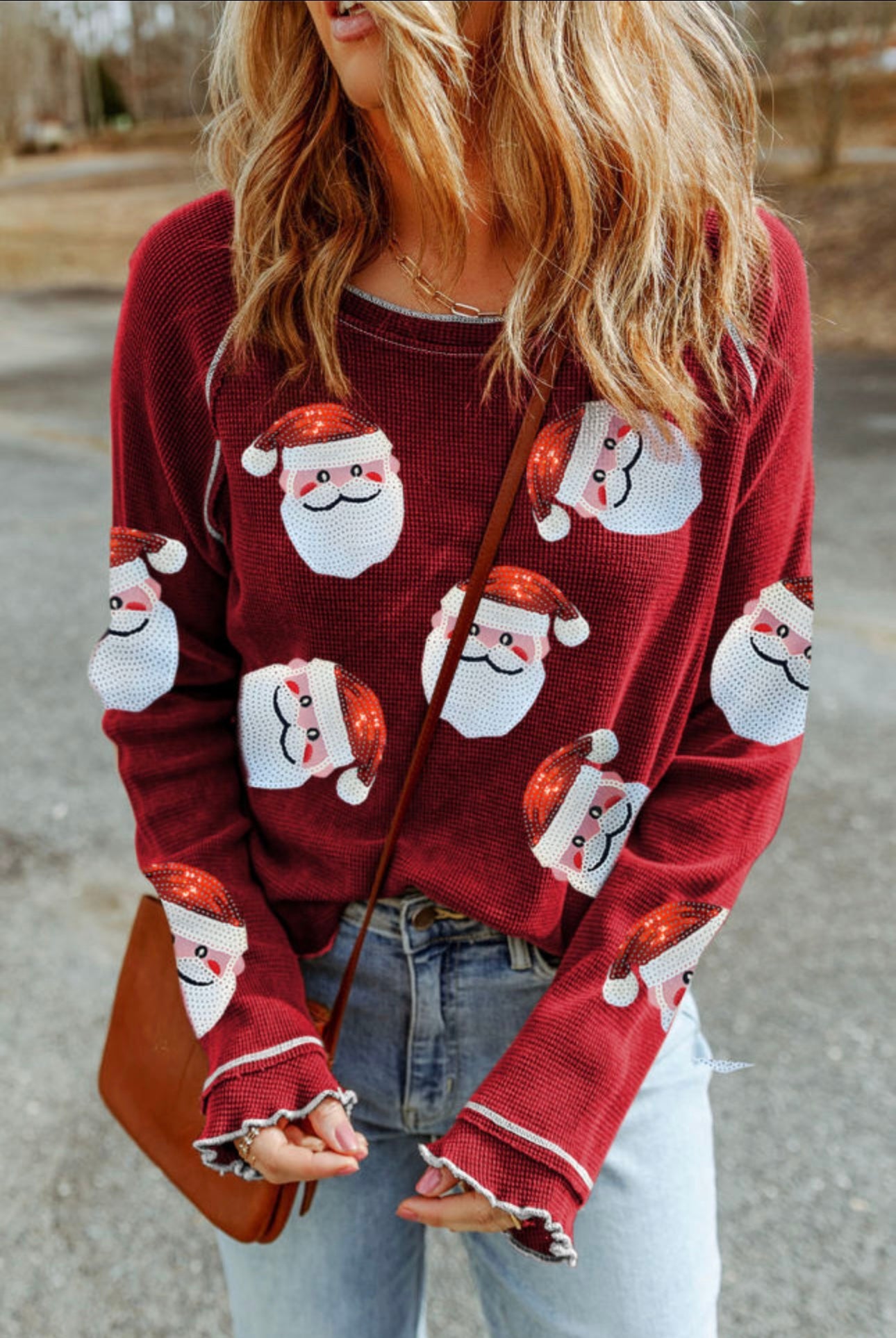 Red Sequence Santa Thermal top