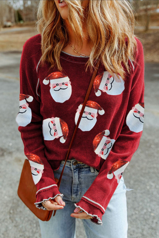 Red Sequence Santa Thermal top