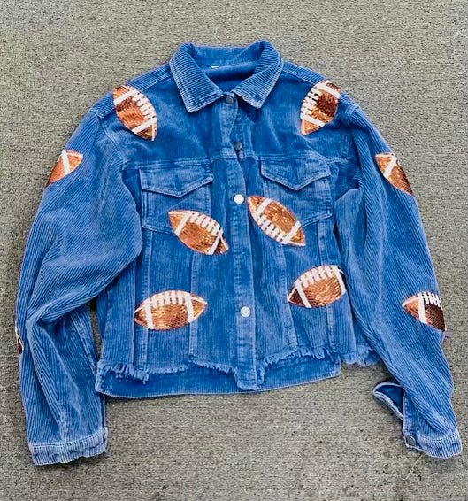 Football sequin patch jacket