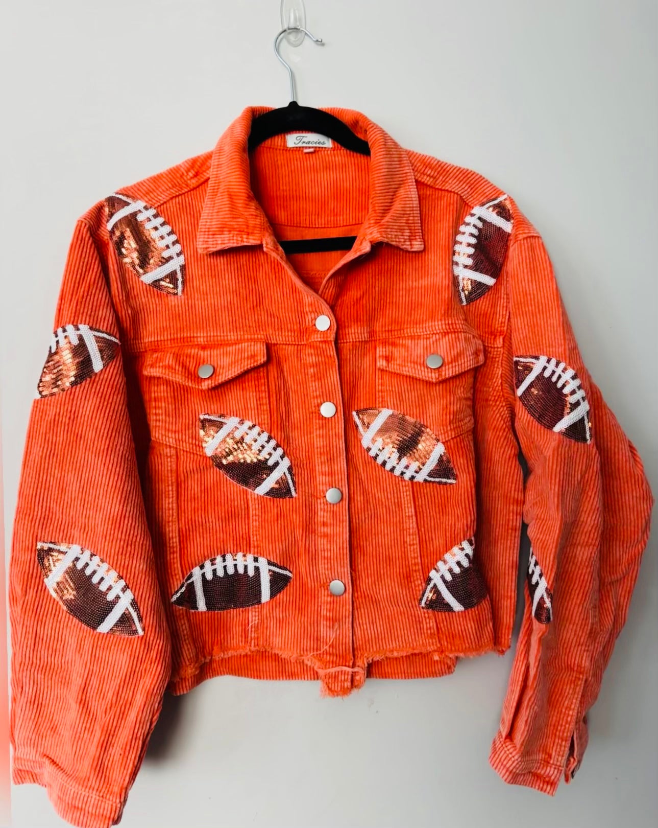 Football sequin patch jacket