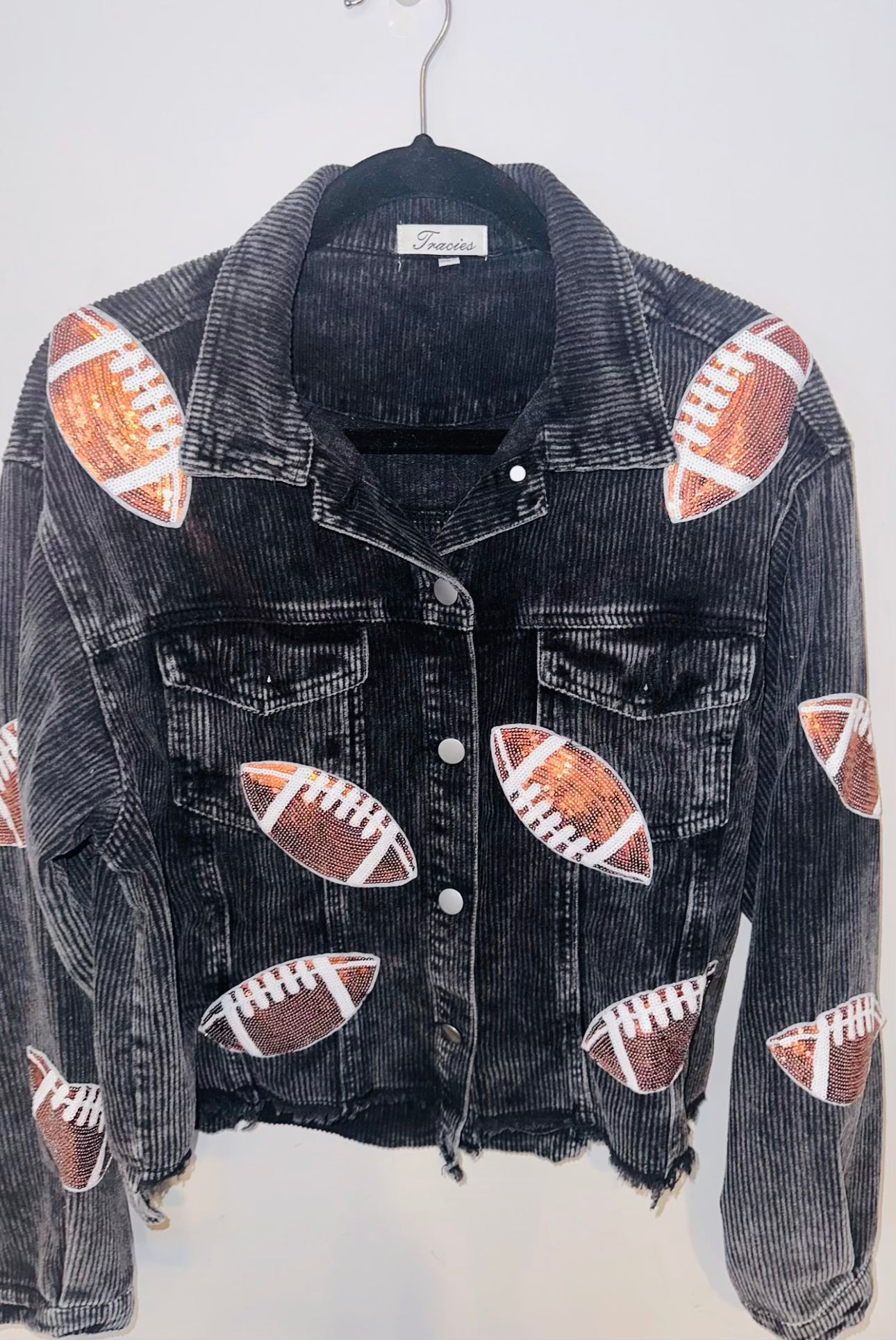 Football sequin patch jacket
