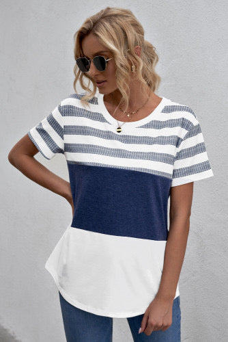Colorblock striped shirt
