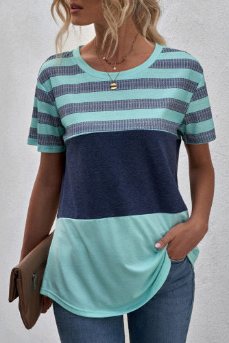 Colorblock striped shirt