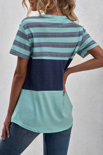 Colorblock striped shirt
