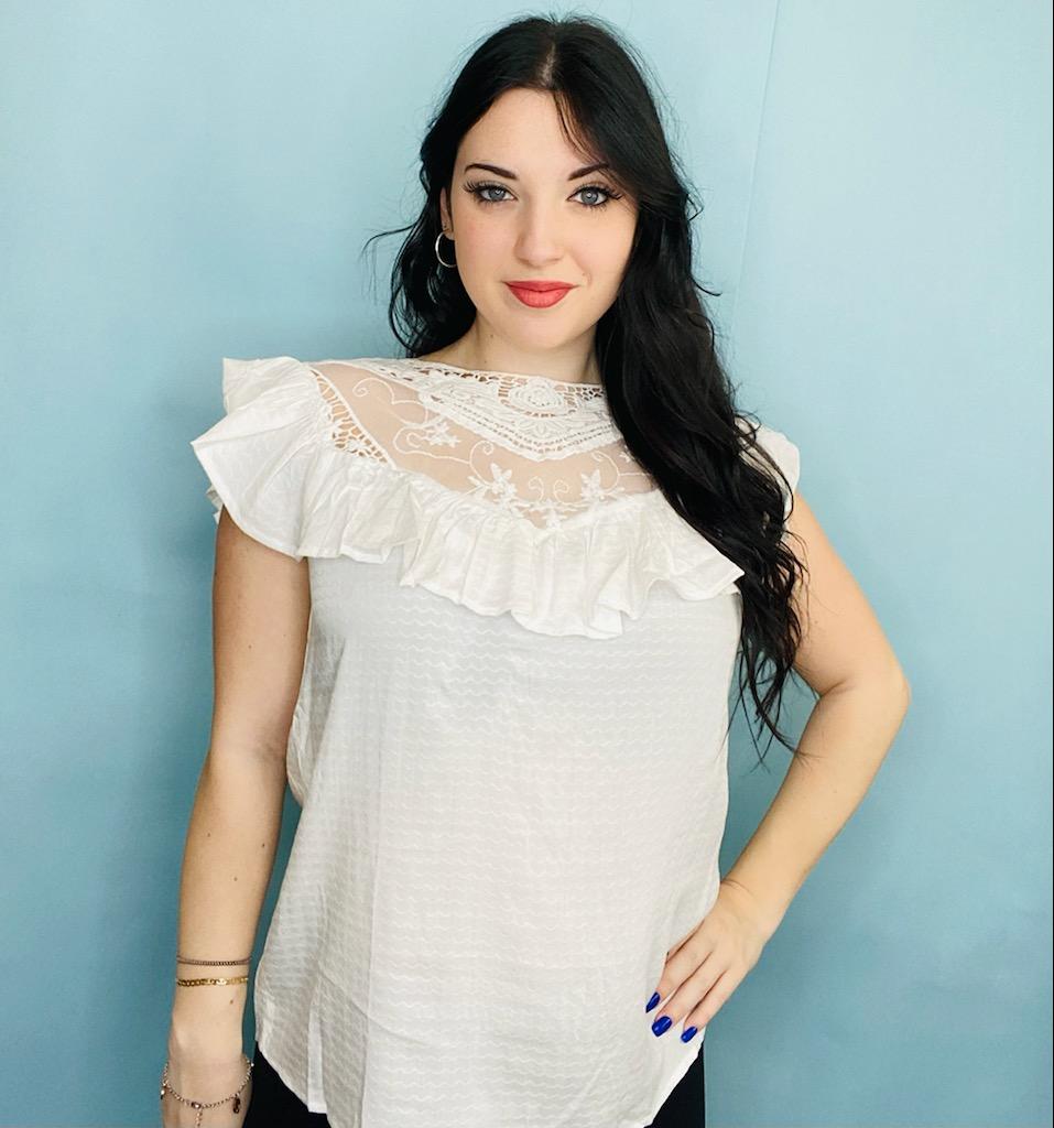 Lace ruffle top