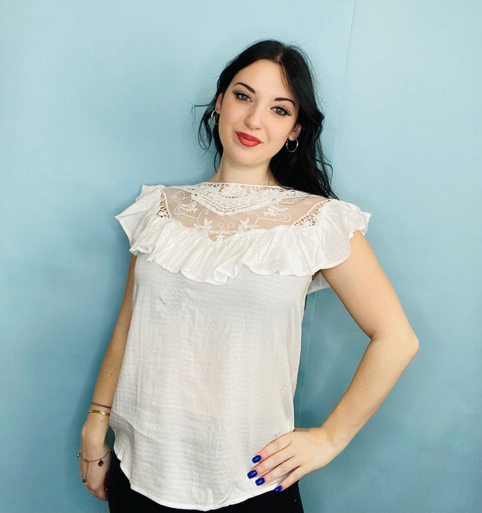 Lace ruffle top