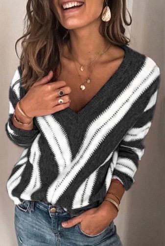 Striped V-Neck Top