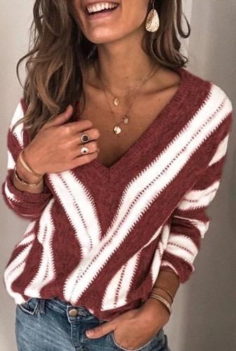 Striped V-Neck Top