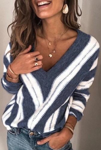 Striped V-Neck Top