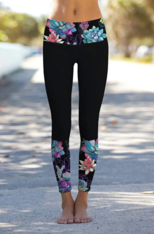 Print Detail Legging Yoga Pants
