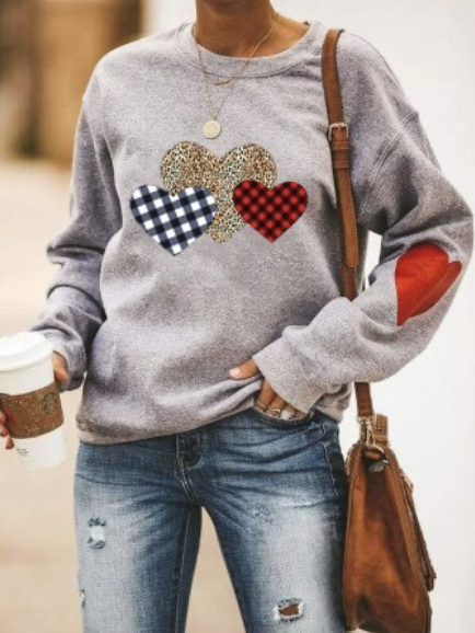 Grey Valentine's Day Top