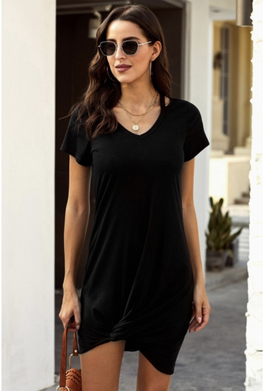 Clear Skies Jersey Twist T-Shirt Dress
