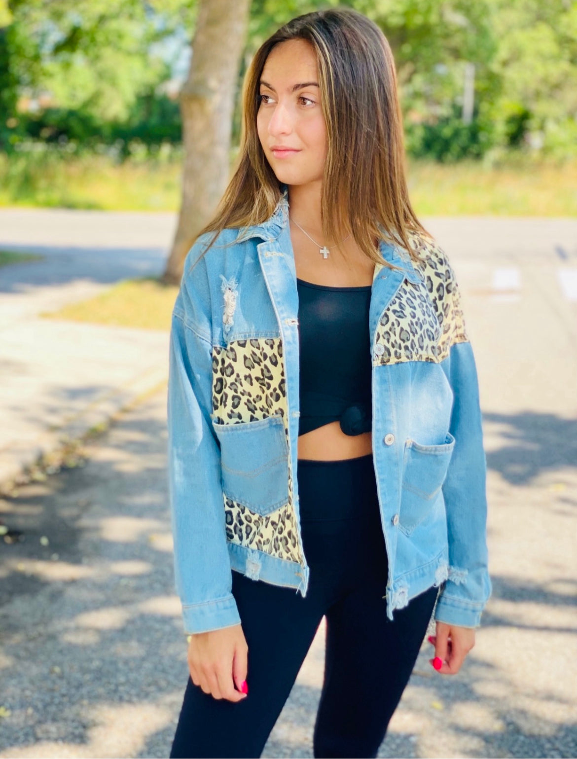 Leopard Denim Jacket