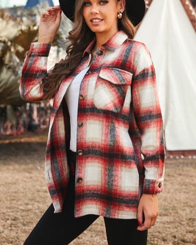 Plaid Button Shacket