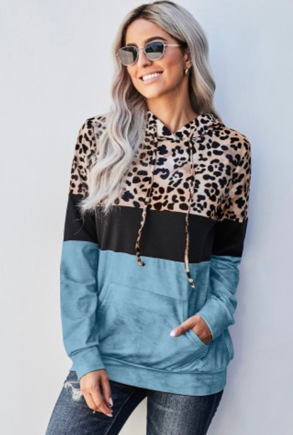 Leopard Pull Over Hoodie
