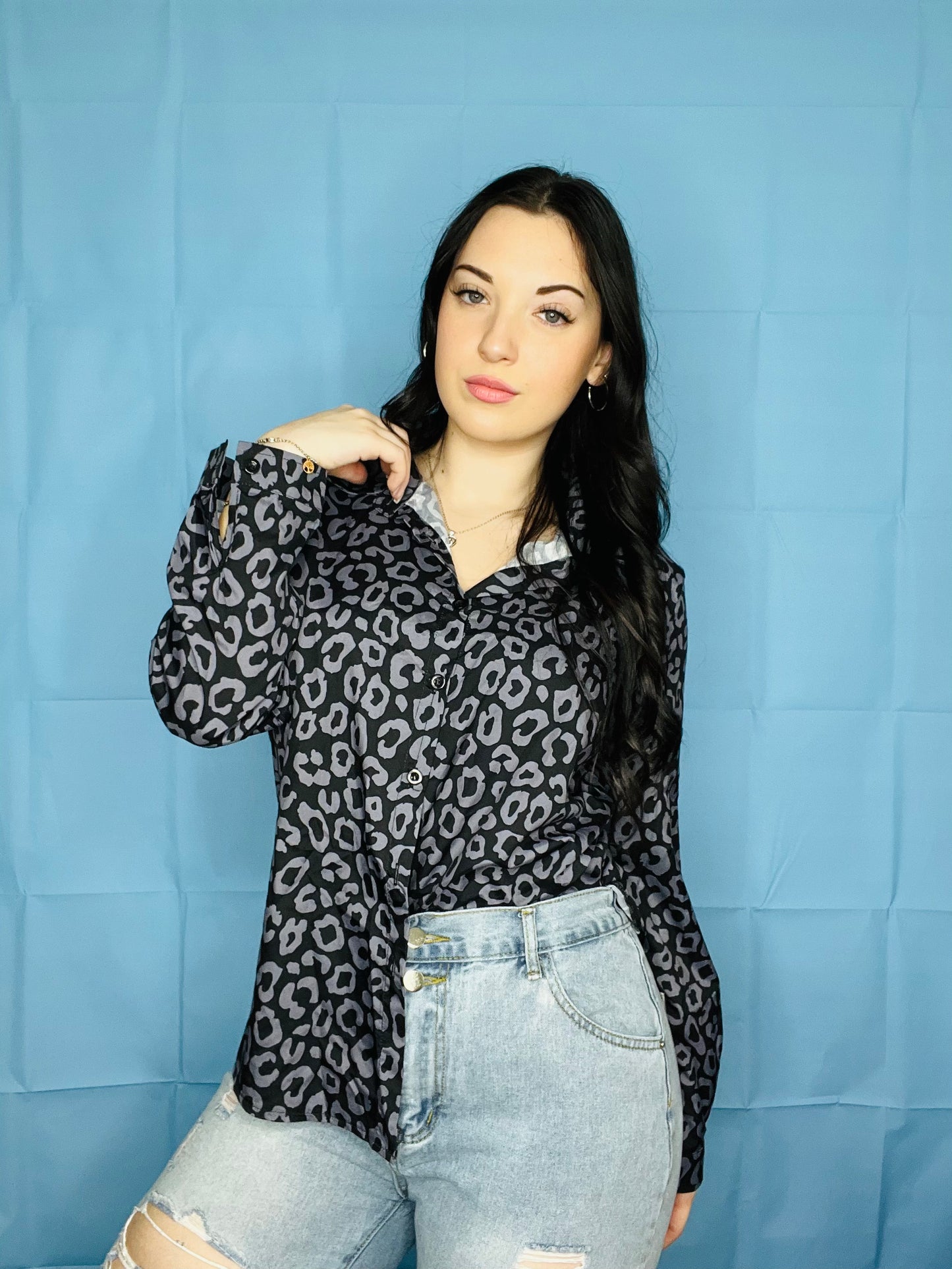 Leopard Button Down