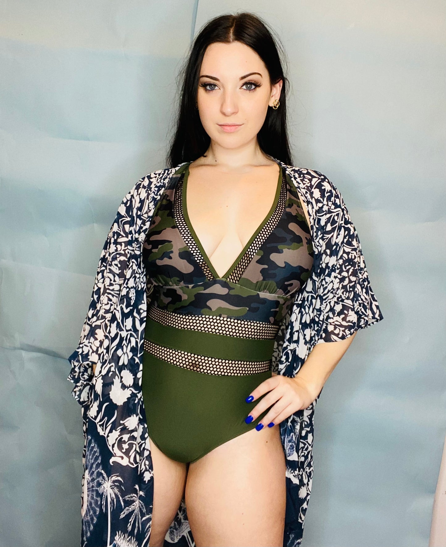 Blue Kimono Cover Up