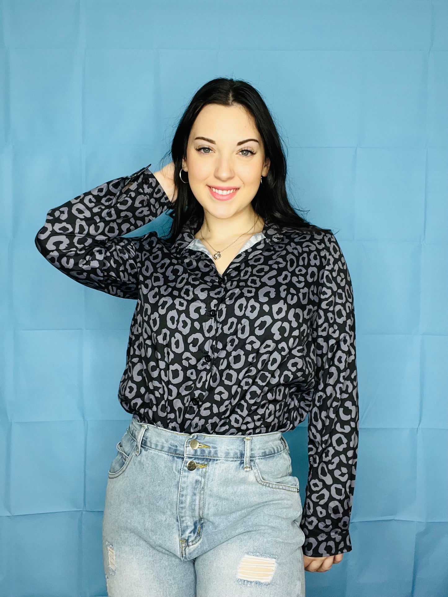 Leopard Button Down