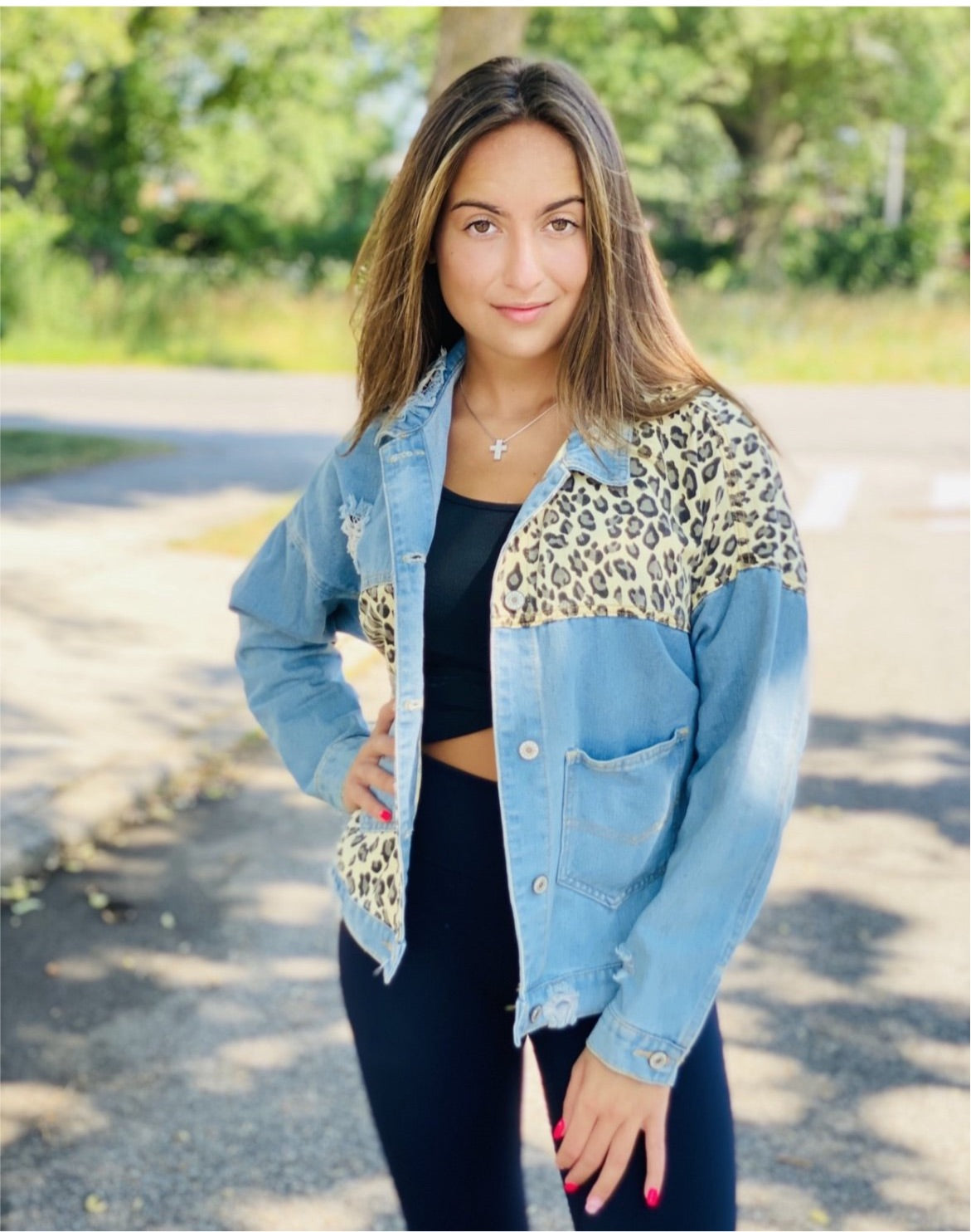 Leopard Denim Jacket