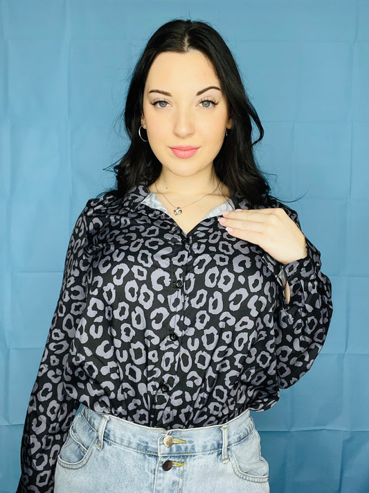 Leopard Button Down