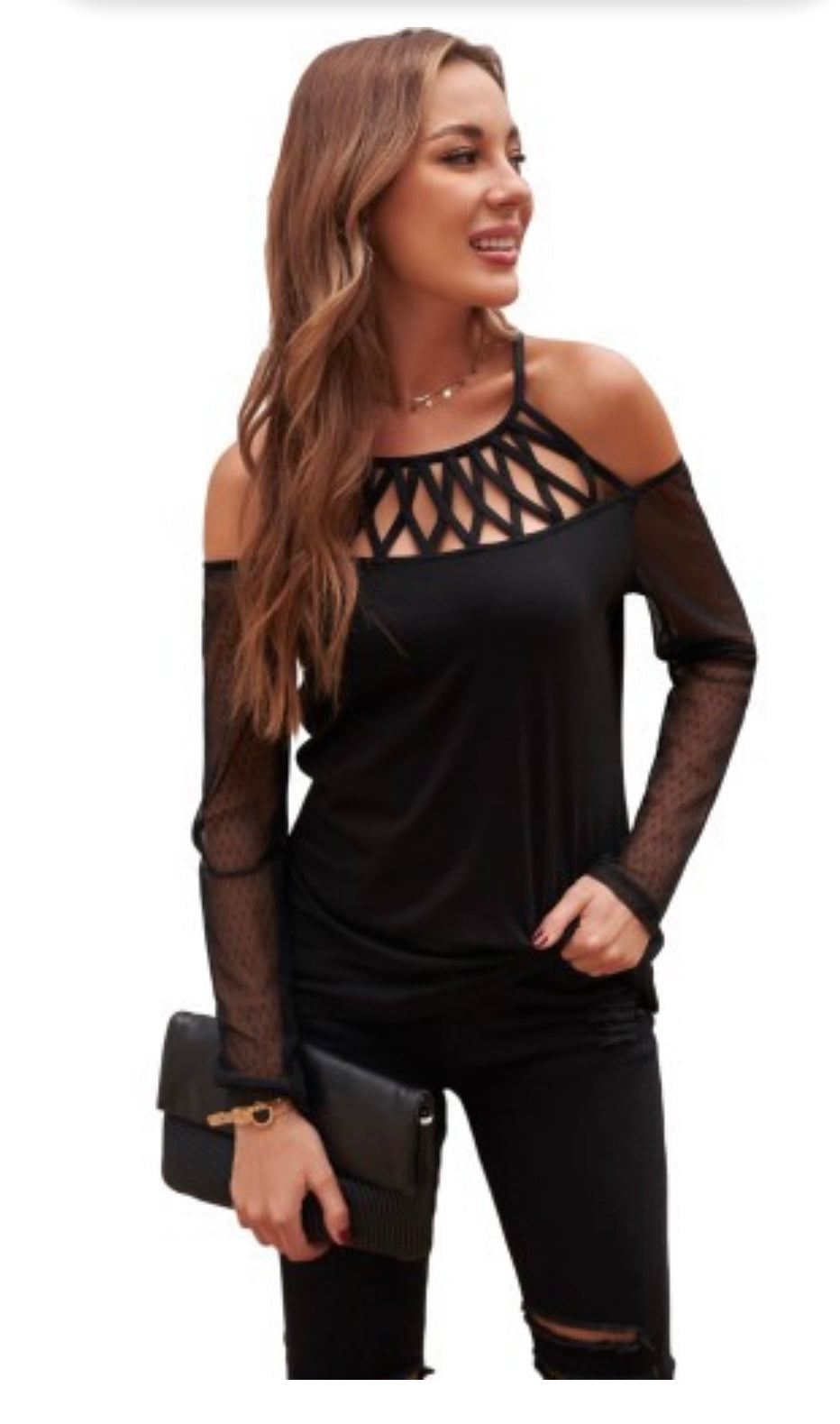 Black Cher arm fashion top