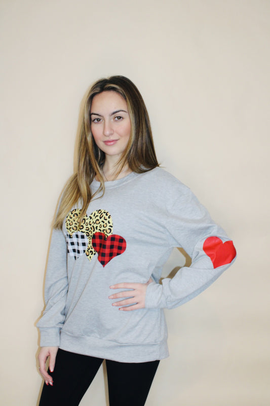 Grey Heart Sweatshirt