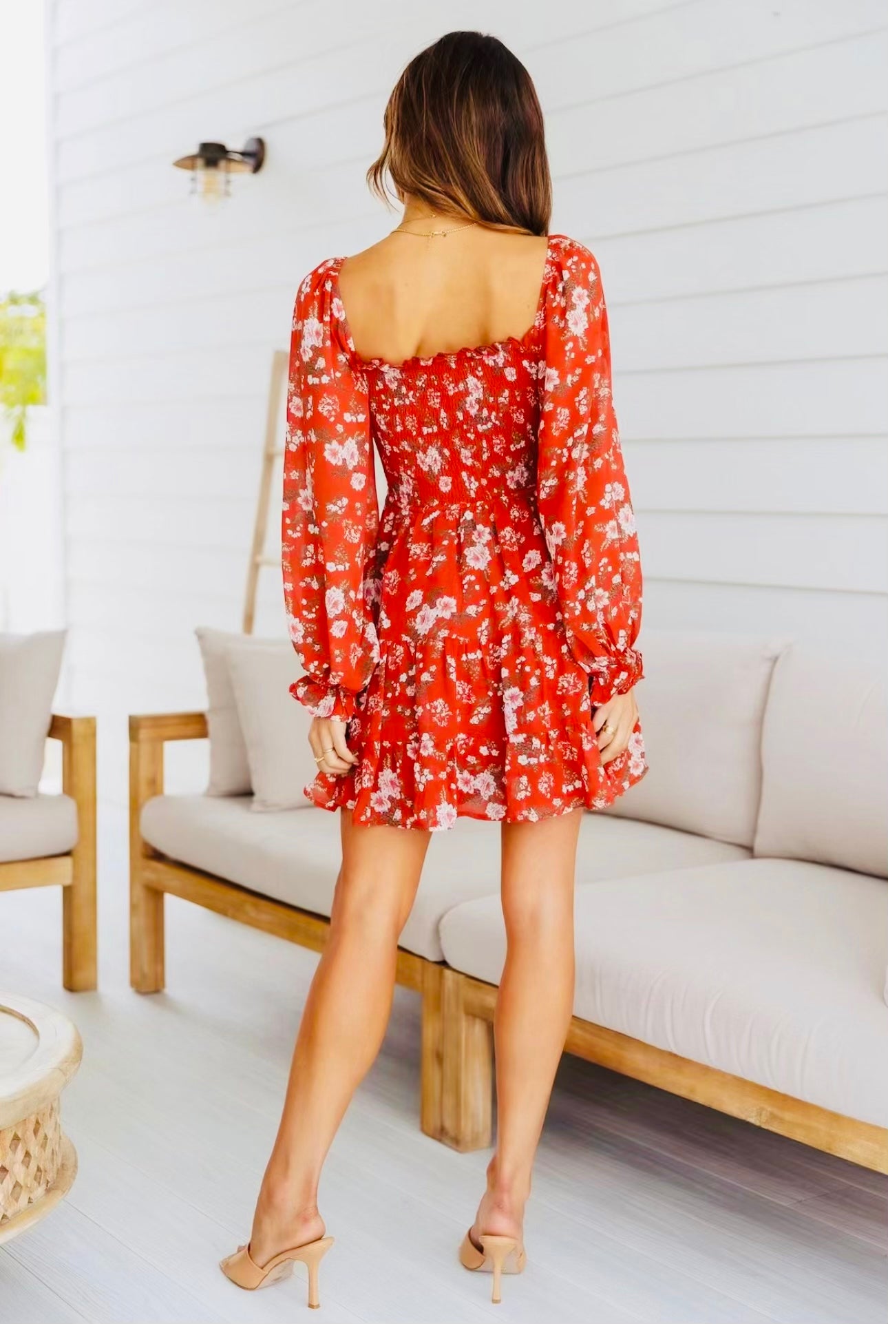 Boho ruffle dress