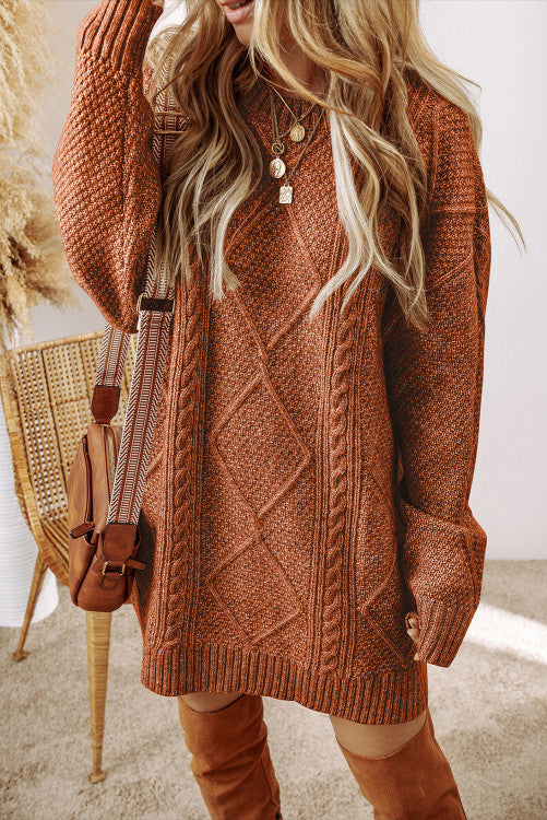 Cable Knit Sweat Dress