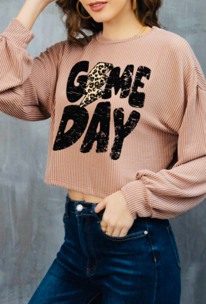 Game day graphic crop top