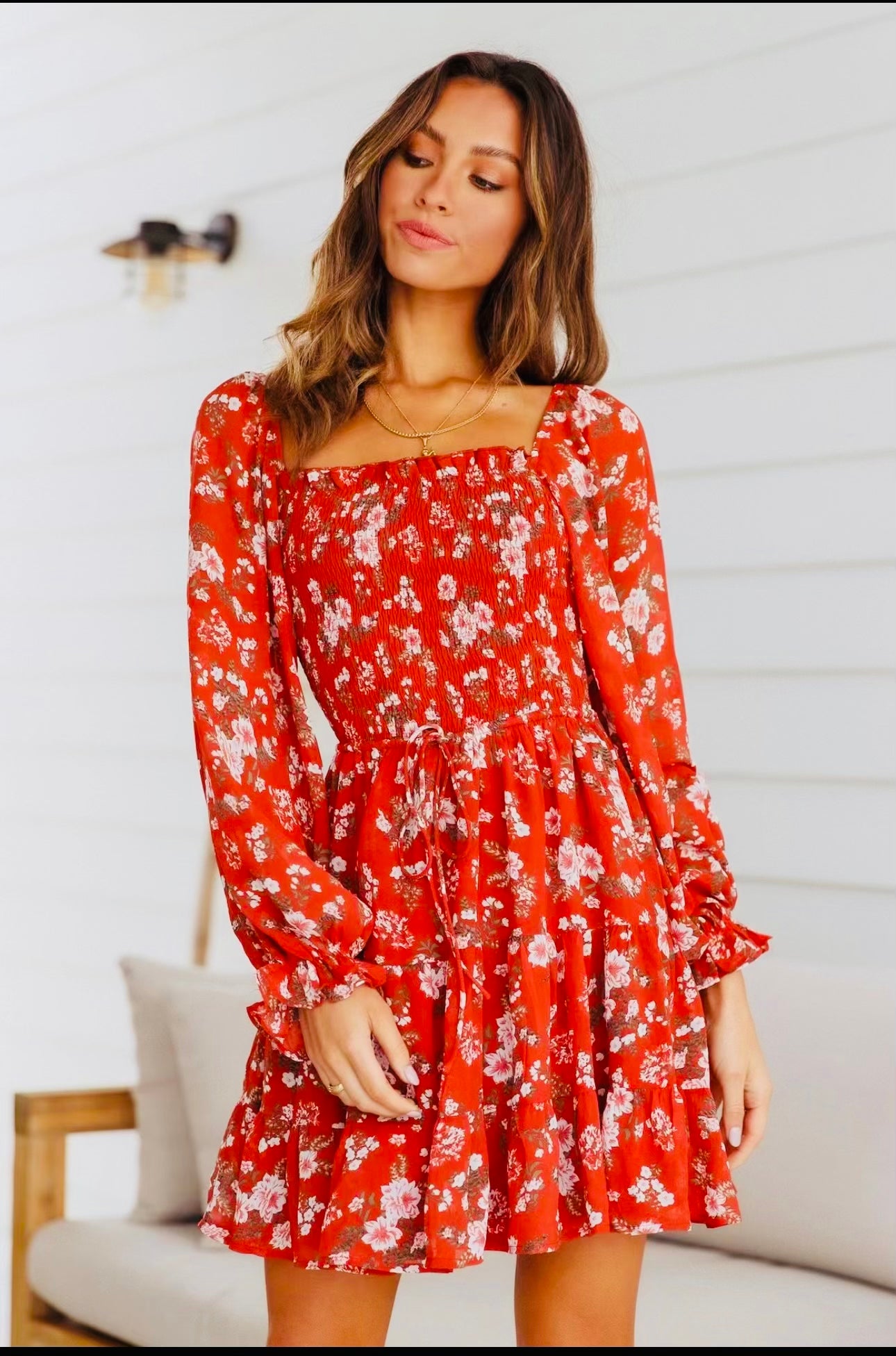 Boho ruffle dress