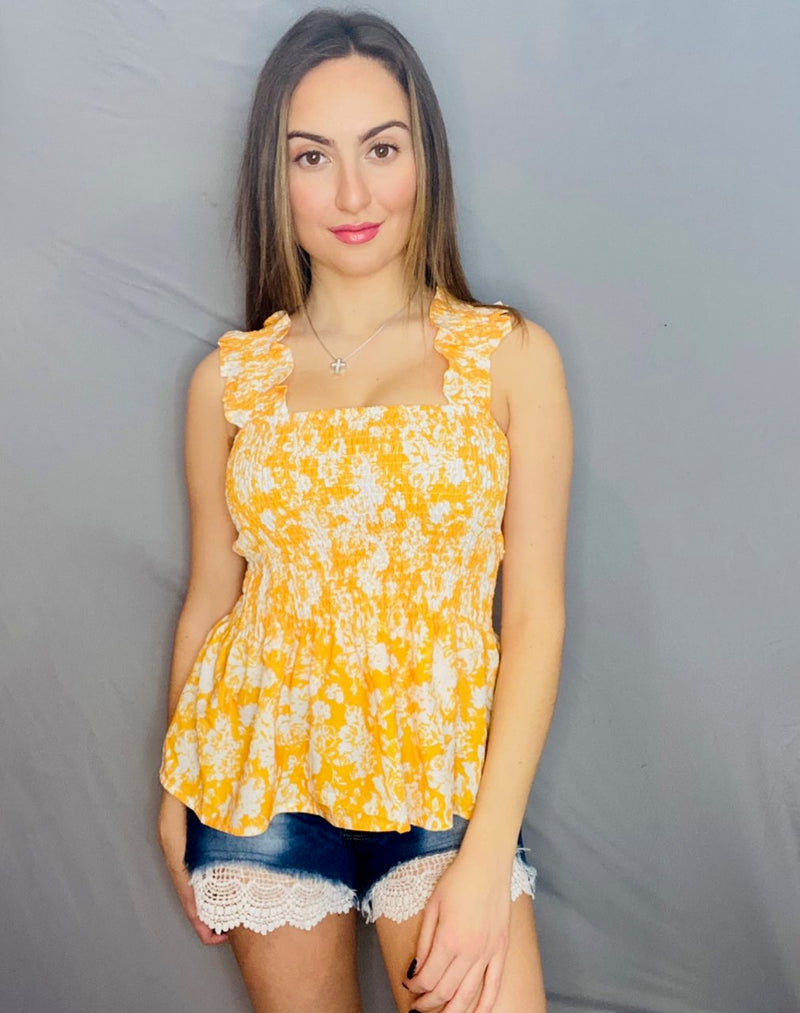 Yellow floral top