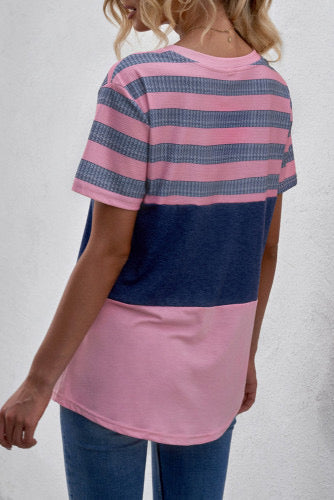 Colorblock striped shirt