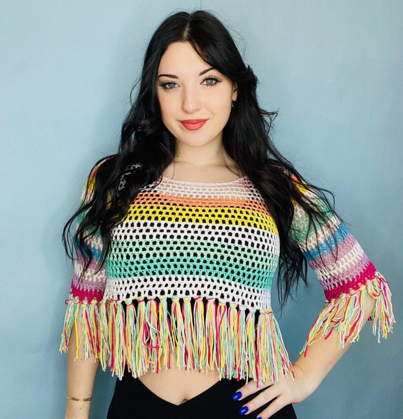 Crochet multicolor top