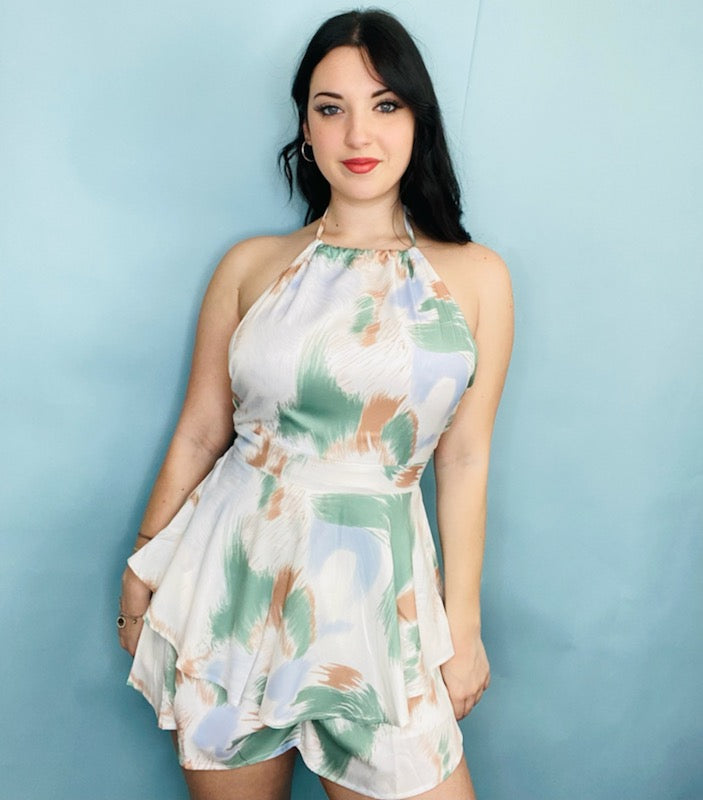 Ruffle Halter romper