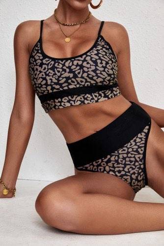 Leopard high waisted two piece