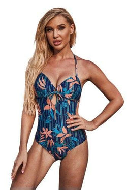 Floral one piece open back