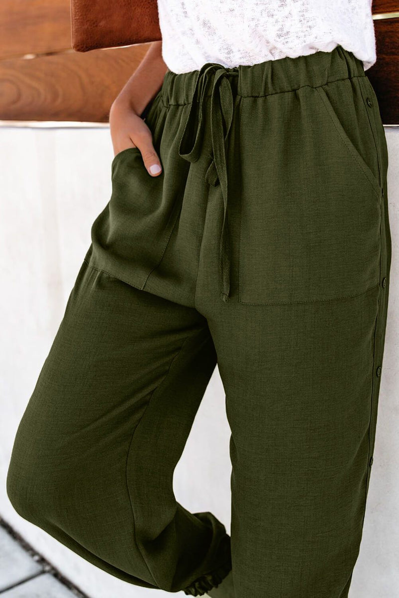 Pocketed Pants with Buttons