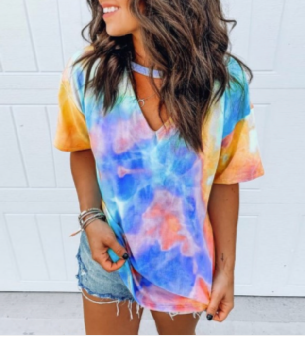 Tie Dye V-Neck Top