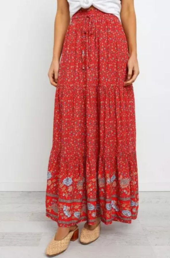 Boho Floral Print Maxi Skirt – Tracie's Wholesale